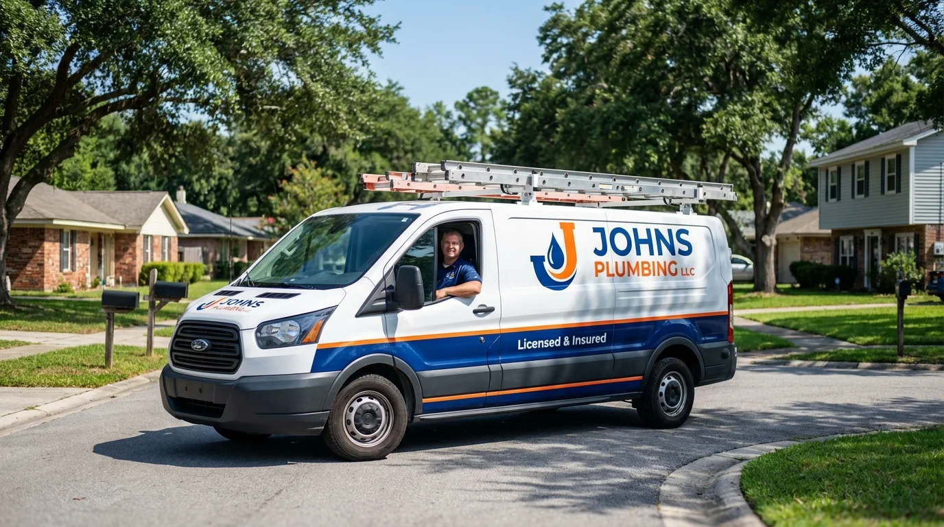 Johns Plumbing LLC service van in Inwood, WV